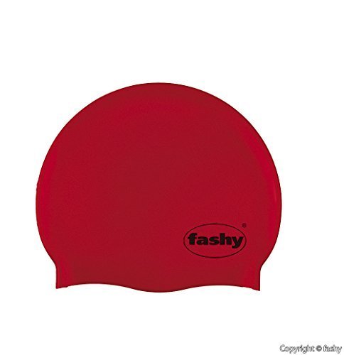 Fashy Silikon-Badekappe für Damen und Herren, leicht anzuziehen, Rot von Fashy