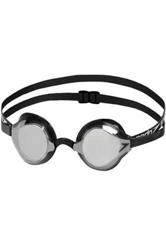 Speedo Fastskin Speedsocket 2 Schwimmbrille, bequeme Passform, Anti-Fog-Gläser, schwarz und silber, Erwachsene Unisex Größe von Speedo