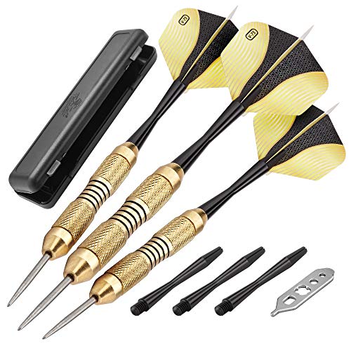 Fat Cat Deluxe Dartpfeile mit Stahlspitze, inkl. Aufbewahrungs-/Reiseetui, 23 g Fat Cat Deluxe Dartpfeile mit Stahlspitze, inkl. Aufbewahrungs-/Reiseetui, 23 g von Fat Cat