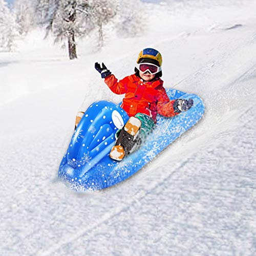 Aufblasbare Winter-Schneeschlitten mit verstärkten Griffen, Aufblasbare Schlitten für Kinder, Schneeschlitten Winter Aufblasbare Schneeschlauch Schneeschlitten Snow Tube für Skifahren Wintersport von Fauitay