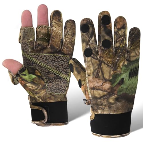 Favuit Camo Handschuhe, Tarnung Jagdhandschuhe Leichte Pro Anti-Rutsch Schießen Handschuhe Outdoor Jagd Camouflage Gear Bogenschießen Zubehör von Favuit