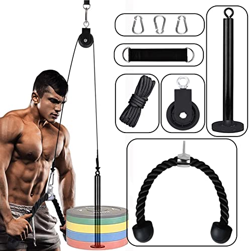 Kabelzug Pulley Fitness System Unterarmtrainer Arm-Krafttraining DIY Latzug Riemenscheibensystem Kabelmaschine Trizeps Trainingsgerät Heim-Fitnessgerät für Trizeps Pull Down Bizeps Curl Unterarm von Favuit