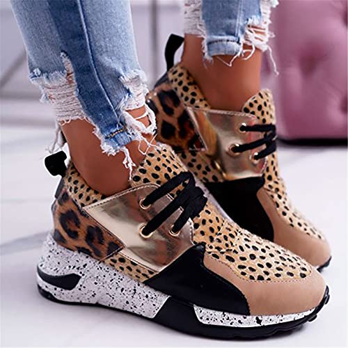 Faxkjeuls Sommerschuhe für Damen, Sneaker, Leopardenmuster, Netzstoff, für Damen, Laufen, weibliche Schuhe, Outdoor, flache Plattform, Gelb, 37 Faxkjeuls Sommerschuhe für Damen, Sneaker, Leopardenmuster, Netzstoff, für Damen, Laufen, weibliche Schuhe, Outdoor, flache Plattform, Gelb, 37 von Faxkjeuls