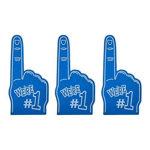 3 x Schaumstoff-Finger, Cheerleading-Schaumstoff-Finger, Finger-Schaumstoff-Hände für Sportveranstaltungen, Spiele, Schule, Sportveranstaltungen, Meetings (blau) von Fazanwey