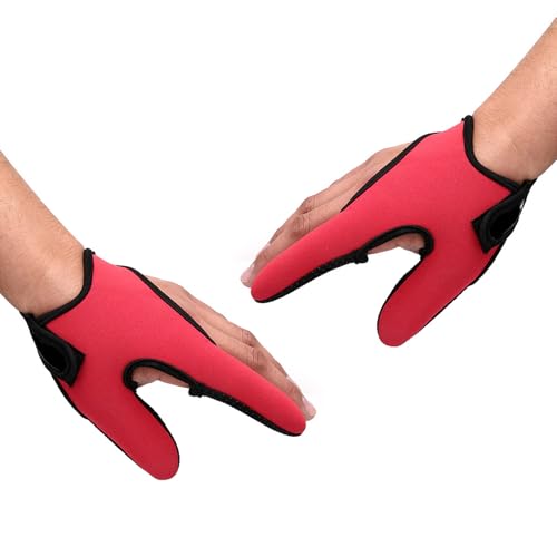 Fazvncv 1 Paar bequeme Fischerhandschuhe, 2-Finger-Designs, atmungsaktiv und rutschfest, Angel-Enthusiasten, 2-Finger-Handschuh-Set von Fazvncv