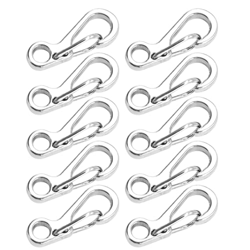 Fazvncv 10 x Paracord-Karabinerhaken, Aluminiumlegierung, Schlüsselanhänger, kleiner Karabiner-Clip, Federverschluss, Schlüsselanhänger-Haken von Fazvncv