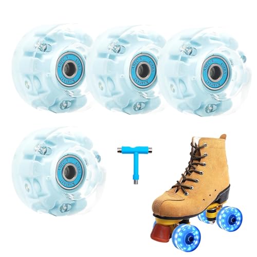 Fbinys Leuchtende Skate-, PU-Rollschuh-, verschleißfeste Skate-, Zweireihige, hochelastische Rollschuhe, LED-Roller, Ersatzräder, 5,8 x 3,2 cm, für den Innenbereich von Fbinys