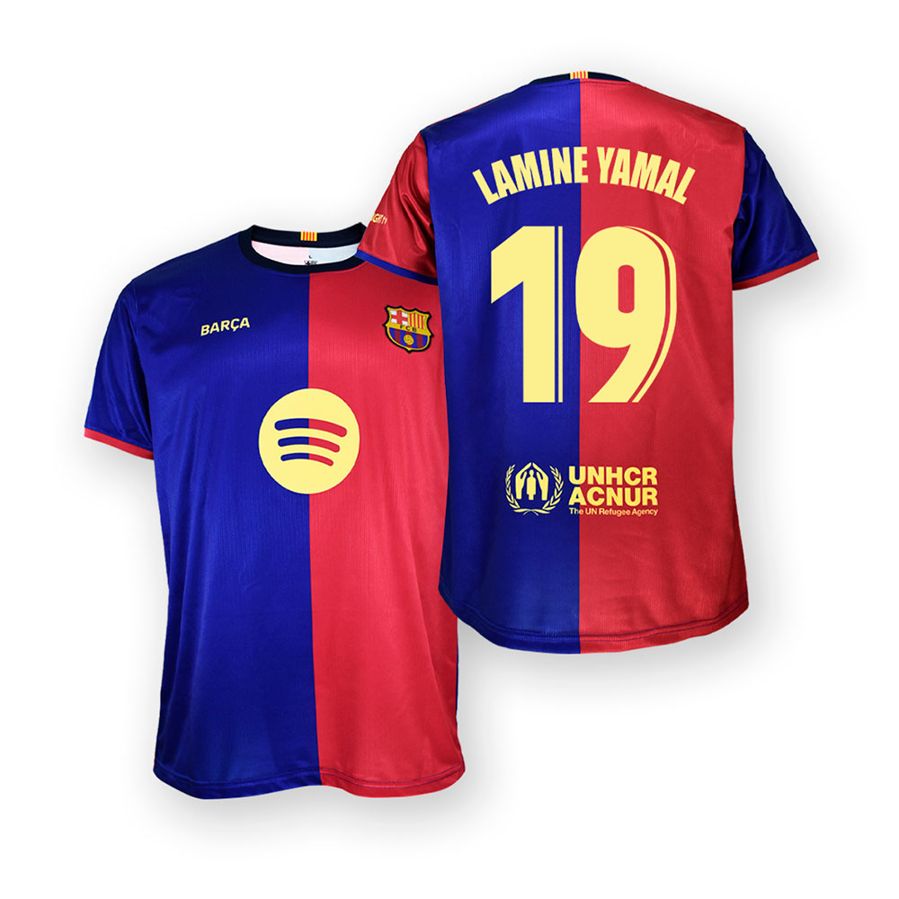 Fc Barcelona 24/25 27 Lamine Yamal Home Short Sleeve T-shirt Rot M Fc Barcelona 24/25 27 Lamine Yamal Home Short Sleeve T-shirt Rot M von Fc Barcelona