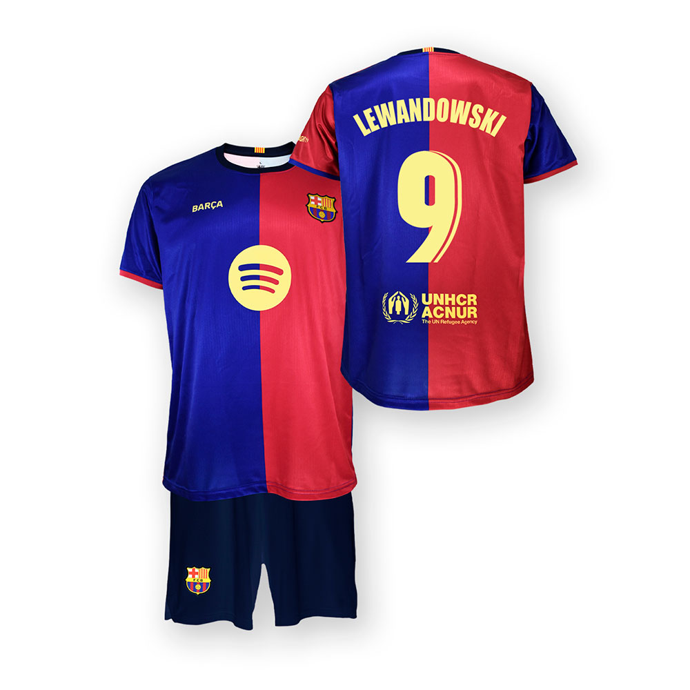 Fc Barcelona Kit 24/25 9 Lewanddowski Home Junior Short Sleeve T-shirt Rot 10 Years von Fc Barcelona