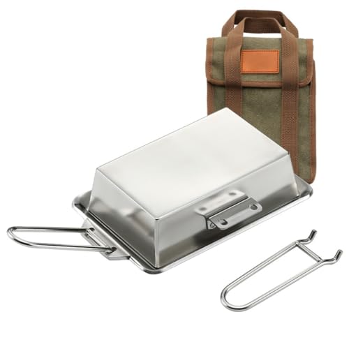 Outdoor Camping Klapp Bratpfannen Grill Fleisch Platte Tragbare Grills Pfannen Verdickt Camping Picknicks Kochgeschirr Einfache Verwendung von Fcnjsao