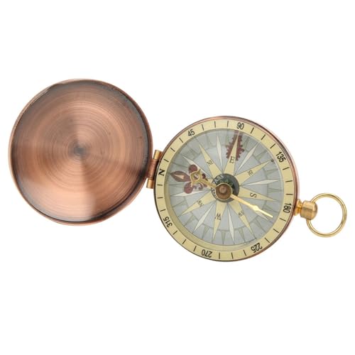 Tragbarer Vintage-Kompass aus Metall und Kupfer für Camping, Wandern, Taschenuhr-Kompass für Kletterreisen, Geschenk für Freunde und Familie [Bronze] (Kompass) von Fdit