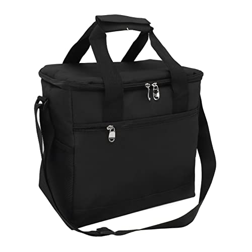 Wärmeisolierte, Auslaufsichere, Faltbare 15-Liter-Kühltasche für Picknicks, Camping, Grillen, Oxford-Stoffmaterial (Black) von Fdit