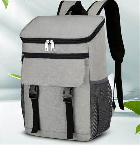 FebTzadik Kühlrucksack 30 Dosen Kühltasche isolierte wasserdichte Lunchtasche Herren Damen isolierter weicher Rucksack mit Kühlfach auslaufsicher(Gray) von FebTzadik