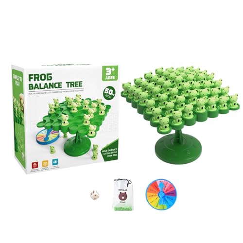 Fecfucy Montessori Balance Board, Balance Tree Spielzeug - Balance-Zählspielzeug mit Frosch-Thema, Balance-Baum-Spiel | Pädagogischer Tabletop-Kampf, Balance-Mathe-Spiel für Jungen und Mädchen von Fecfucy