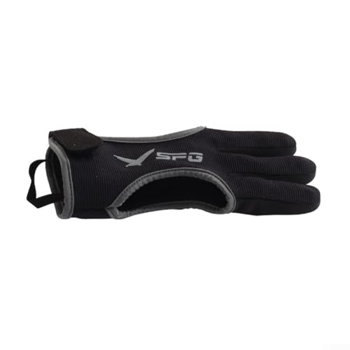 Feegow Archerys Glove Drei-Finger-Handschuhe, Jagd, Nylon-Handschuhe, Schutz für Jugendliche, Erwachsene, Anfänger, Sport, Fitness, 3-Finger-Handschuhe (grau, S) von Feegow