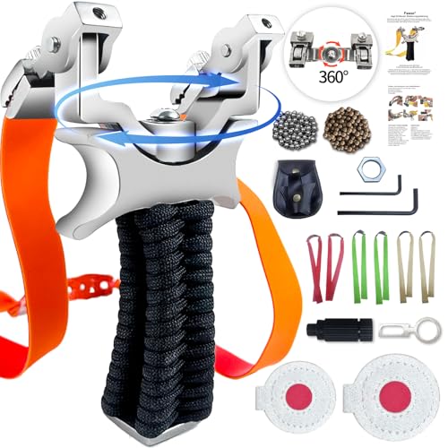 Feeoc Zwille Steinschleuder Profi Set, Schleuder Der Bugkopf kann um 360 Grad gedreht Werden,Sport Outdoor Slingshot mit 6 Gummibändern 100 Tonkugeln und 100 Stahlkugeln und Anwendungstipps-Anleitung Feeoc Zwille Steinschleuder Profi Set, Schleuder Der Bugkopf kann um 360 Grad gedreht Werden,Sport Outdoor Slingshot mit 6 Gummibändern 100 Tonkugeln und 100 Stahlkugeln und Anwendungstipps-Anleitung von Feeoc