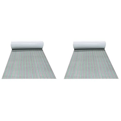 Feeuid 2 Stück 2400 x 450 x 6 mm Eva Foam Boat Marine Flooring Anti-Rutsch-Matte Selbstklebend für Marineboote Decking Yachtmatte Ein Streifen von Feeuid