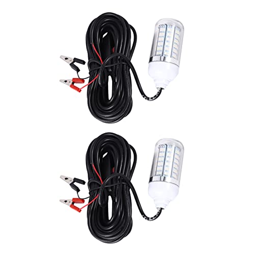 Fegtrtyoa 2X 12 V 15 Watt Angeln Licht 108 Stücke 2835 LED Unterwasser Fischen Licht Lockt Fisch Finder Lampe (Weiß + Blau Licht) von Fegtrtyoa