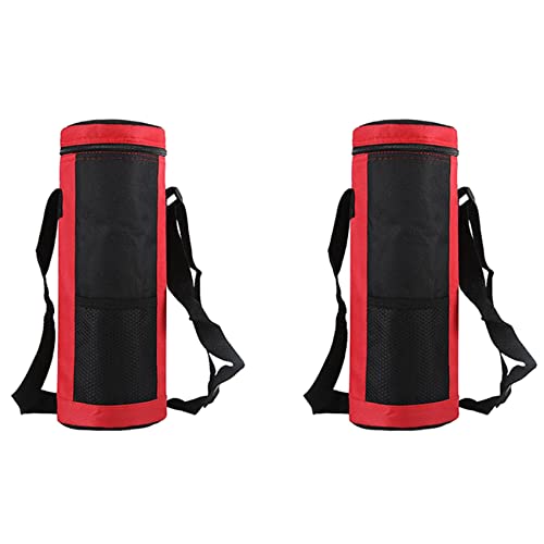 Fegtrtyoa 2X Wasser Flasche Kühler Einkaufs Tasche Universal Wasser Flasche Beutel Hoch Leistungs Isolierte Kühl Tasche Außen Camping Wandern, Rot von Fegtrtyoa