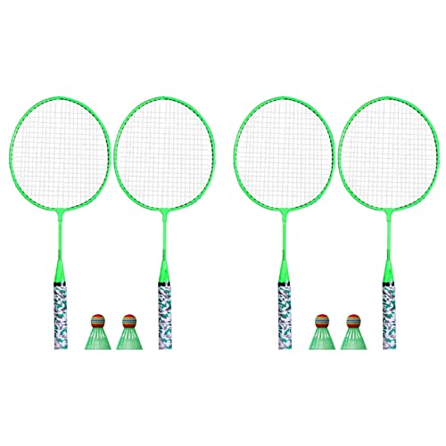 Fegtrtyoa 4X Badminton Schläger für Kinder,Federbälle Schläger Sports Set mit 4 Bällen für Kinder Spieler Drinnen Draussen Sport Grün Fegtrtyoa 4X Badminton Schläger für Kinder,Federbälle Schläger Sports Set mit 4 Bällen für Kinder Spieler Drinnen Draussen Sport Grün von Fegtrtyoa