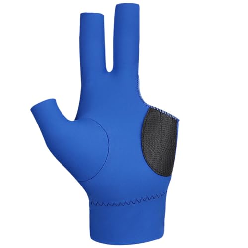 Fehploh 3-Finger-Pool-Handschuhe, rutschfeste Billard-Match-Handschuhe, Linke/rechte Hand, atmungsaktive Billard-Handschuhe, Billard-Zubehör für Damen und Herren (blau Links) von Fehploh