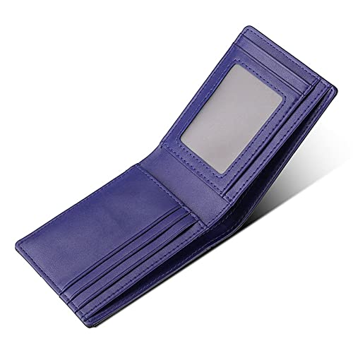Fehploh Kreditkartenetui im amerikanischen Stil, tragbar, echtes Leder, Air-Tag-Geldbörse für Meetings und Geschäfte, blau, 11.4x8x1.5cm/4.49x3.15x0.59in, Casual von Fehploh