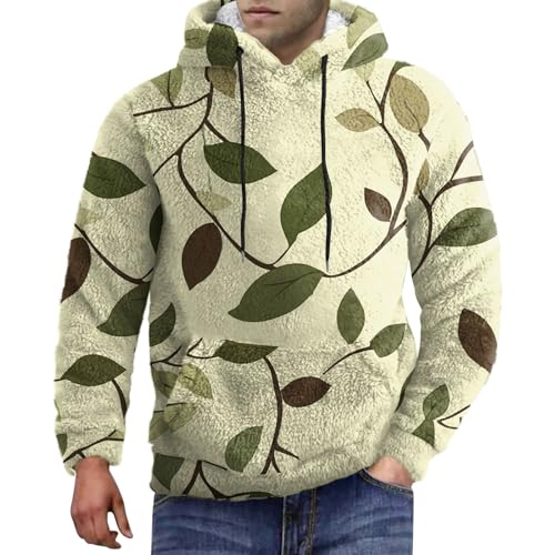 Angebote Des Tages Heute Blitzangebote, Strickpullover Herren Herren Weihnachtspullover Camouflage Kapuzenpullover Mit Taschen Leicht 1/4 Zip Pullover Mit Kapuze Decken Hoodie (Light Green,4XL) von FeiBeauty