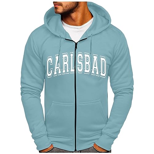 Angebot des Tages, Kapuzenpullover Für Herren Oversize Hoodie Brief Druck Langarm Hoodie Jacke Mit Tasche Kapuzenjacke Oversize Pullover Mit Kapuze Halloween Hoodie Herren Hoody (Sky Blue,5XL) von Feibeauty