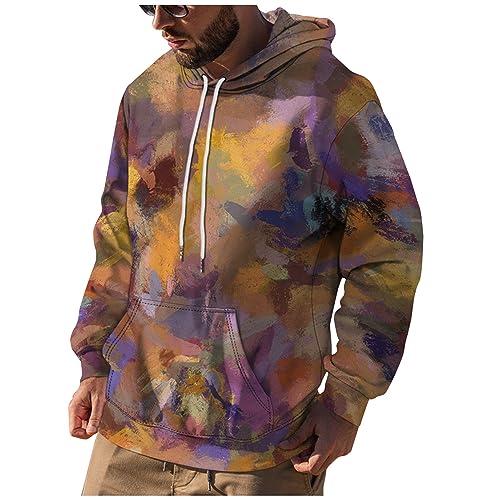 Angebote Des Tages Heute Deal, Kapuzenpullover Herren Anime Pullover Locker Langarm Pullover Mit Kapuze Männer Batik Druck Kapuzenpullover Warm Business Pullover Herren Herren (Multicolor,4Xl) von Feibeauty