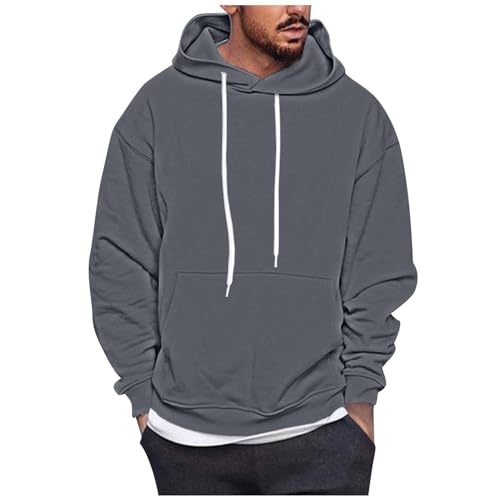 Angebote des Tages Heute Blitzangebote, Oversized Hoodie Herren Weihnachts Pullis Einfarbig Basic Kapuzenpullover Leicht Pulli Hoody Warm Sweatshirts Hoodies Halloween Hoodie (Schwarz,XL) von Feibeauty