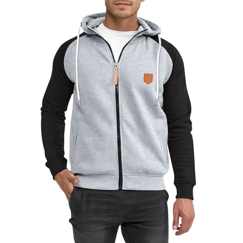 Blitzangebote des Tages Aktuell, Sweatjacke Herren Zip Hoodie Herren Farbblock Langarm Sweatshirt Jacke Mit Reißverschluss Leicht Zip Up Hoodies Hoody Männer Kapuzenpullover Für Herren(Schwarz,XXL) Blitzangebote des Tages Aktuell, Sweatjacke Herren Zip Hoodie Herren Farbblock Langarm Sweatshirt Jacke Mit Reißverschluss Leicht Zip Up Hoodies Hoody Männer Kapuzenpullover Für Herren(Schwarz,XXL) von Feibeauty
