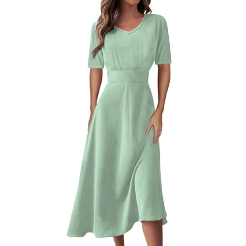 Damen Kleider Sommer Midi Kleid Damen Elegant Festlich Sommer Outfits Damen Kleid Spitze Kleid Kurz Damen Dress Ballkleid Damen Jumpsuit Damen Sommer Abendkleid Kurz Elegant (Mint Green, L) von Feibeauty