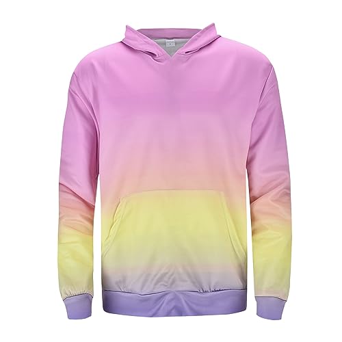 Feibeauty Angebot des Tages, Hoodie Oversize Y2K Zip Up Hoodie Gradient Druck Langarm Kapuzenpullover Mit Tasche Klassisch Hoodies Casual Leicht Pullover Für Katzen Motorrad Pullover(Gelb,XL) von Feibeauty