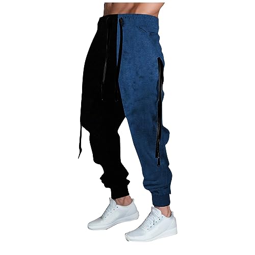 Feibeauty Angebot des Tages, Trainingsanzug Herren Arbeitskleidung Männer Retro Druck Lang Hosen Sweathose Mit Kordelzug Regular Fit Jogger Sweatpants Golfhose Herren Herren Jogginganzug(Blue,M) von Feibeauty