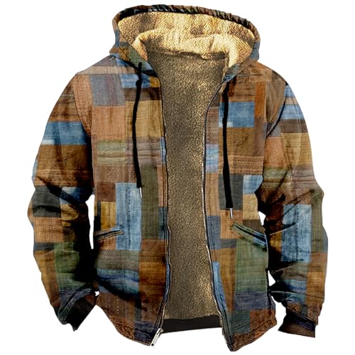 Feibeauty College Jacke Militär Jacke Winter Jacke Herren% Sweatjacke Herren Ohne Kapuze Herren Jacket Weiße Strickjacke Fleece Regenmantel Herren Wasserdicht Atmungsaktiv (Light Brown, L) von Feibeauty