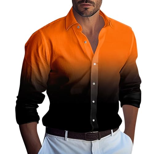 Feibeauty Sweatjacke Herren Herren Sport Tshirt Laufshirt Herren Langarm Trekking Shirt Herren Karohemd Herren Decken Pulli Funktionsshirt Herren 3XL Männer T Shirt Herren Hemd Schwarz (Orange, 3XL) von Feibeauty