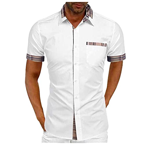 Feibeauty Uv Shirt Herren Herren Hemden Kurzarm BüGelfrei Still Tops Hemd Herren Kurzarm Männer Gestreiftes Revers Hemden Mit Tasche Button Down LäSsige Kurzarmhemd Hemd Stehkragen Herren (Weiß, 4XL) Feibeauty Uv Shirt Herren Herren Hemden Kurzarm BüGelfrei Still Tops Hemd Herren Kurzarm Männer Gestreiftes Revers Hemden Mit Tasche Button Down LäSsige Kurzarmhemd Hemd Stehkragen Herren (Weiß, 4XL) von Feibeauty