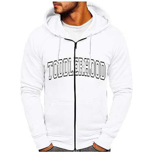 Feibeauty Warehouse Deals Angebote B Ware, Hoodie Herren Oversized Hoodie Brief Druck Langarm Hoodie Jacke Mit Tasche Kapuzenjacke Oversize Pullover Mit Kapuze Pullunder Herren Hoodie Mit (White,XXL) von Feibeauty