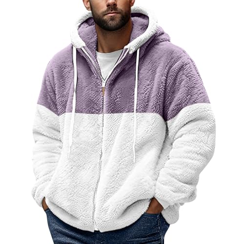 Herren Slim Fit Colour Block Hooded Thick Jacket Friends Hoodie Herren Fleecejacke Warm Ski Pullover Herren Baseball Jacke Herren Herren Pullover Winter von Feibeauty