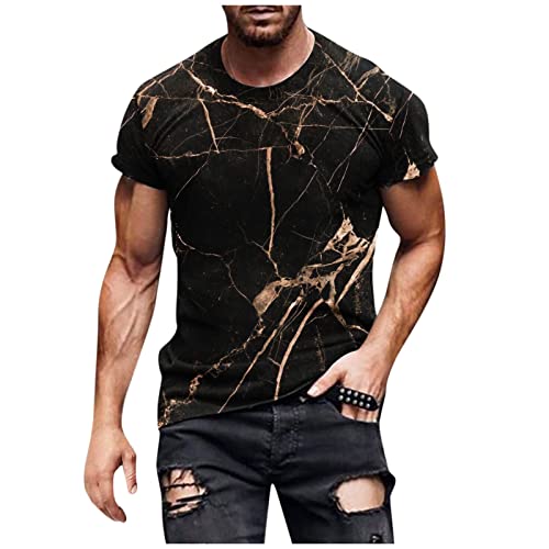 Kurzarmhemd Herren Sommer Herren Leinenhemd Kurzarm Leinen Hemden Herren Sommer Shirt Herren Drucken Männer Rundhals T-Shirt Kurzarm Kreativ Muster Locker LäSsige Streetwear TräGerlose Tops von Feibeauty