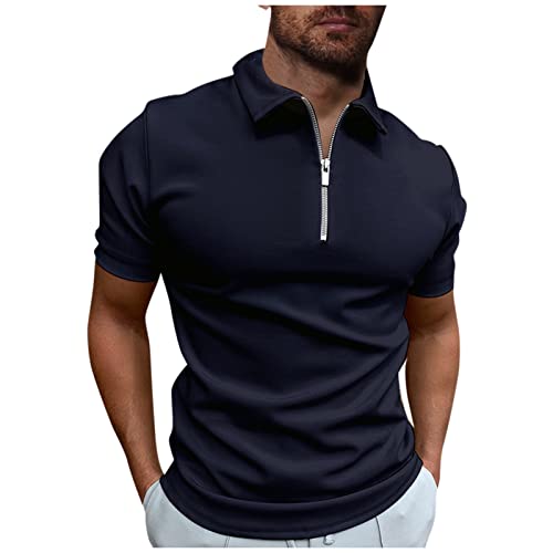 Oversize Shirt Herren 70er Jahre Bekleidung Herren Hemden FüR Jungen Polo Shirts Herren Kurzarm Männer Revers Hemd Mit ReißVerschluss Einfarbig Casual Kurzarmhemd T Shirt Slim Fit Herren (Marine, 3xl) Oversize Shirt Herren 70er Jahre Bekleidung Herren Hemden FüR Jungen Polo Shirts Herren Kurzarm Männer Revers Hemd Mit ReißVerschluss Einfarbig Casual Kurzarmhemd T Shirt Slim Fit Herren (Marine, 3xl) von Feibeauty