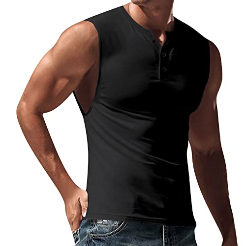 Tshirt Bedrucken Lassen White Tshirt Men Baseball Shirt Herren Tank Top Herren Sport Männer Sommer Henley Einfarbig Tanktop mit Taste Gym Fitness Ärmellose Muskelshirts Shirs FüR Herren Sommer von Feibeauty