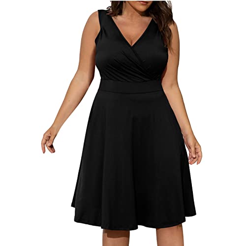 Tunika Kleid Damen Sommer Satin Kleid hochzeitskleid ÜBergrößEn V-Ausschnitt ÄRmellos Einfarbig Knielang Kleid GroßE GrößEn Tank-Kleid Hohe Taille Sexy Elegant Swing Kleid Damen Kleid Sommer Tunika Kleid Damen Sommer Satin Kleid hochzeitskleid ÜBergrößEn V-Ausschnitt ÄRmellos Einfarbig Knielang Kleid GroßE GrößEn Tank-Kleid Hohe Taille Sexy Elegant Swing Kleid Damen Kleid Sommer von Feibeauty