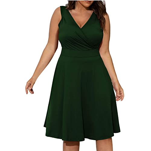 kleider damen tunika kleid damen sommer damen kleider elegant ÜBergrößEn V-Ausschnitt ÄRmellos Einfarbig Knielang Kleid GroßE GrößEn Tank-Kleid Hohe Taille Sexy Elegant Swing Kleid strand kleid sommer kleider damen tunika kleid damen sommer damen kleider elegant ÜBergrößEn V-Ausschnitt ÄRmellos Einfarbig Knielang Kleid GroßE GrößEn Tank-Kleid Hohe Taille Sexy Elegant Swing Kleid strand kleid sommer von Feibeauty