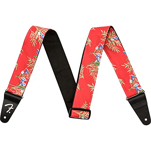 Fender® »HAWAIIAN GUITAR STRAP« Gitarrengurt | Breite: 5cm | Länge: 86-150cm | Farbe: Red Floral von Fender