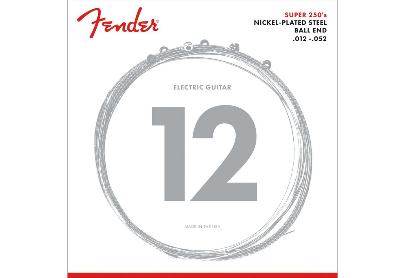 Fender Saiten, E-Gitarren Saiten Super 250H 12-52 Nickel Plated Steel - Fender Saiten, E-Gitarren Saiten Super 250H 12-52 Nickel Plated Steel - von Fender