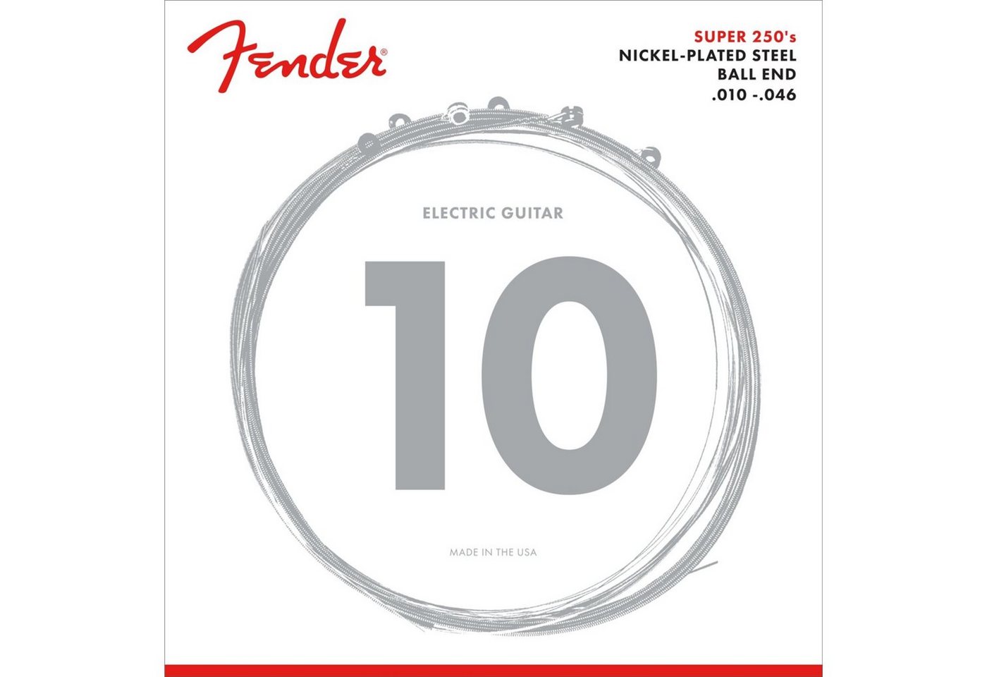 Fender Saiten, (E-Gitarren Saiten Super 250R 10-46 Nickel Plated Steel), E-Gitarren Saiten Super 250R 10-46 Nickel Plated Steel - Fender Saiten, (E-Gitarren Saiten Super 250R 10-46 Nickel Plated Steel), E-Gitarren Saiten Super 250R 10-46 Nickel Plated Steel - von Fender