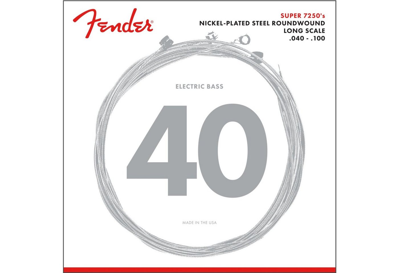 Fender Saiten, (Strings Super 7250 L 40-100 Nickel Pl. Roundw. Longscale), Strings Super 7250 L 40-100 Nickel Pl., Roundw. Longscale - Fender Saiten, (Strings Super 7250 L 40-100 Nickel Pl. Roundw. Longscale), Strings Super 7250 L 40-100 Nickel Pl., Roundw. Longscale - von Fender