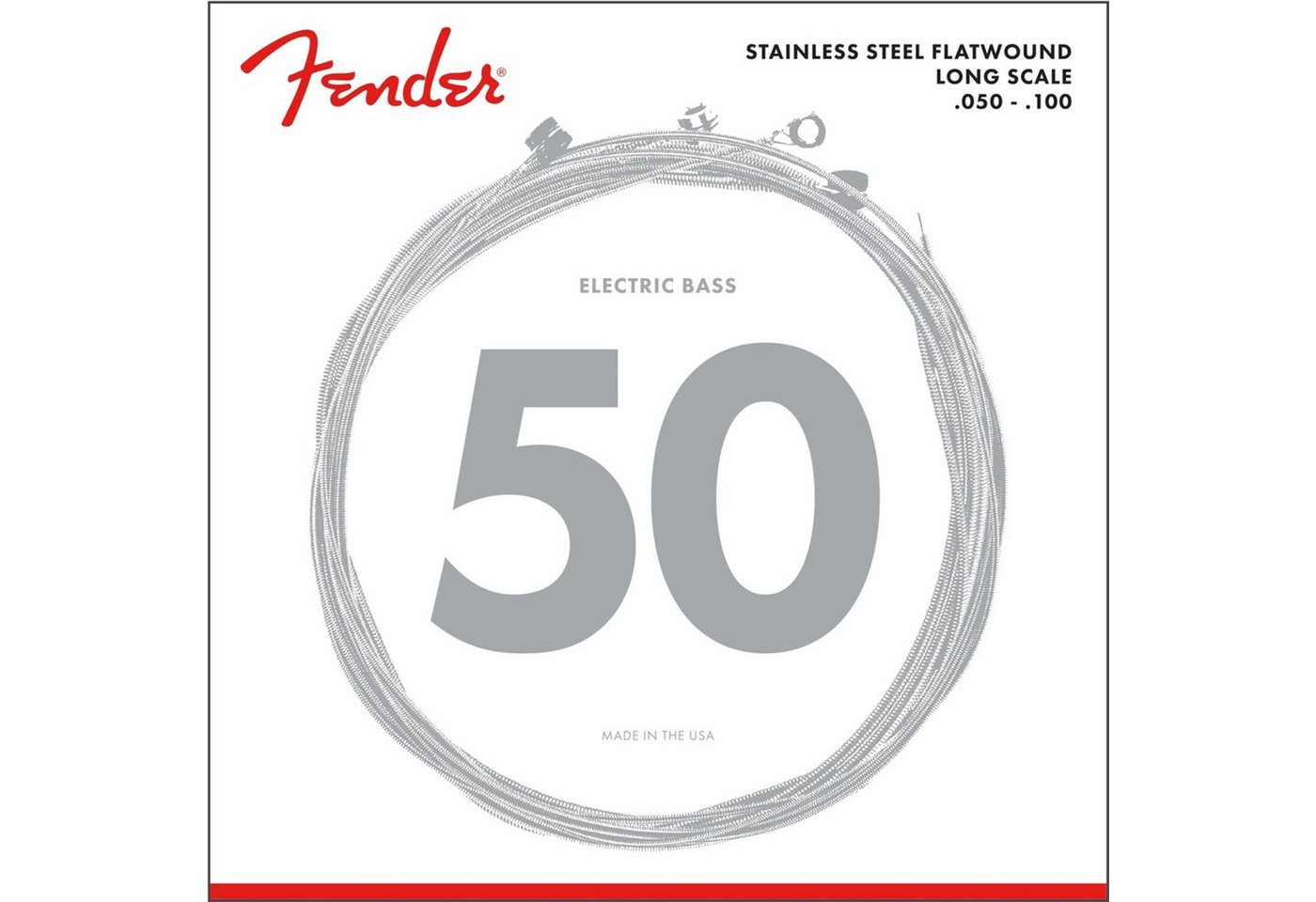 Fender Saiten, (Strings Flatwound 050 100 9050ML stainless steel), Strings Flatwound 050 100 9050ML stainless steel - Saitensatz für Fender Saiten, (Strings Flatwound 050 100 9050ML stainless steel), Strings Flatwound 050 100 9050ML stainless steel - Saitensatz für von Fender