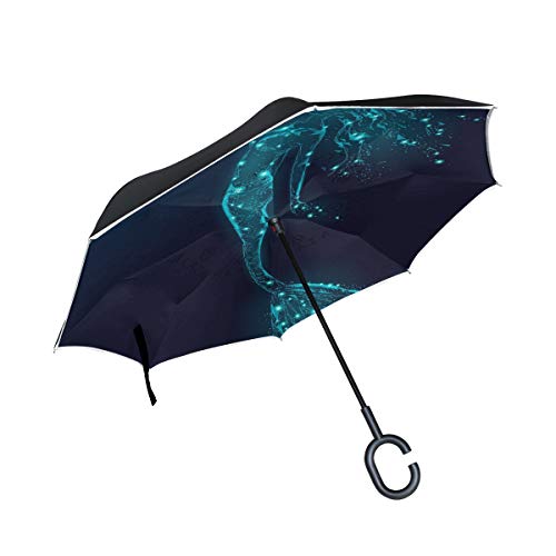 Wamika Regenschirm mit Meerjungfrau-Motiv und Feenmädchen, doppelschichtig, Mystik, faltbar, Winddicht, UV-Schutz, Nicht automatisch, groß, gerade, Kopf, C-förmiger Griff Wamika Regenschirm mit Meerjungfrau-Motiv und Feenmädchen, doppelschichtig, Mystik, faltbar, Winddicht, UV-Schutz, Nicht automatisch, groß, gerade, Kopf, C-förmiger Griff von Fender
